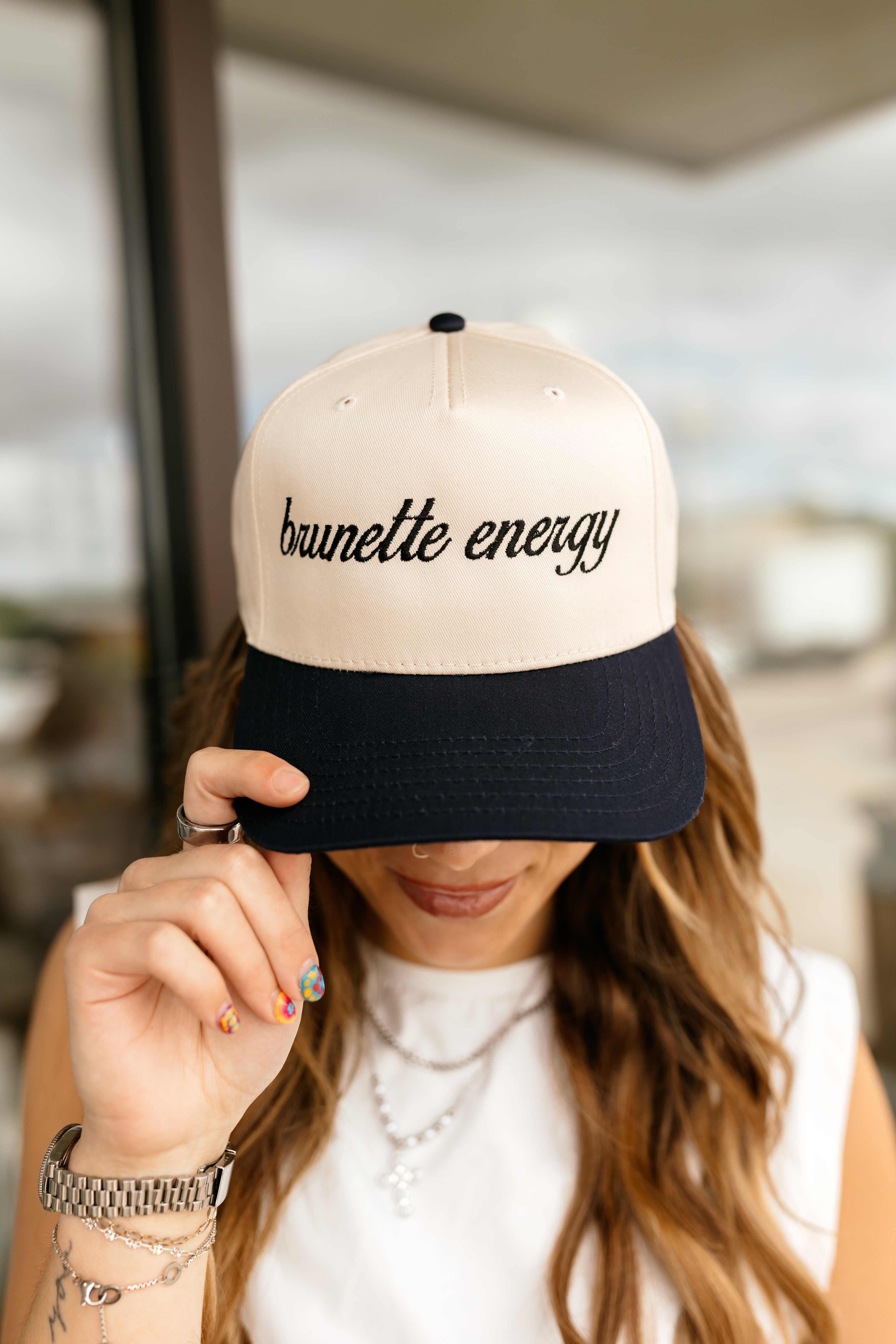 Brunette Energy Canvas Trucker