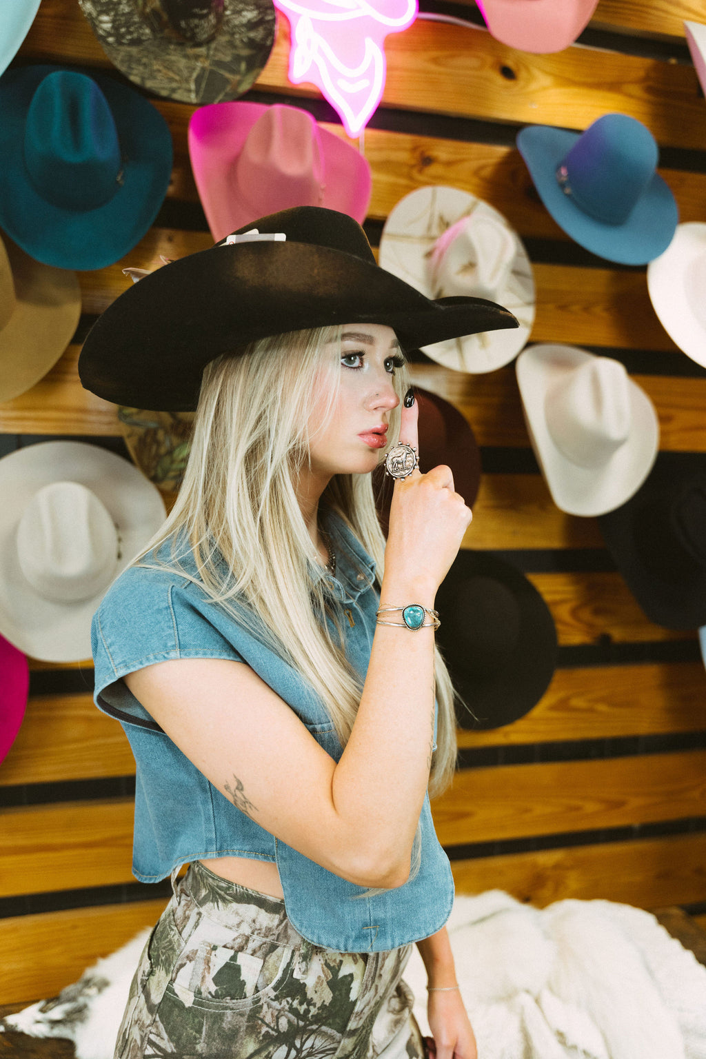 Ranchhand Denim Crop Top