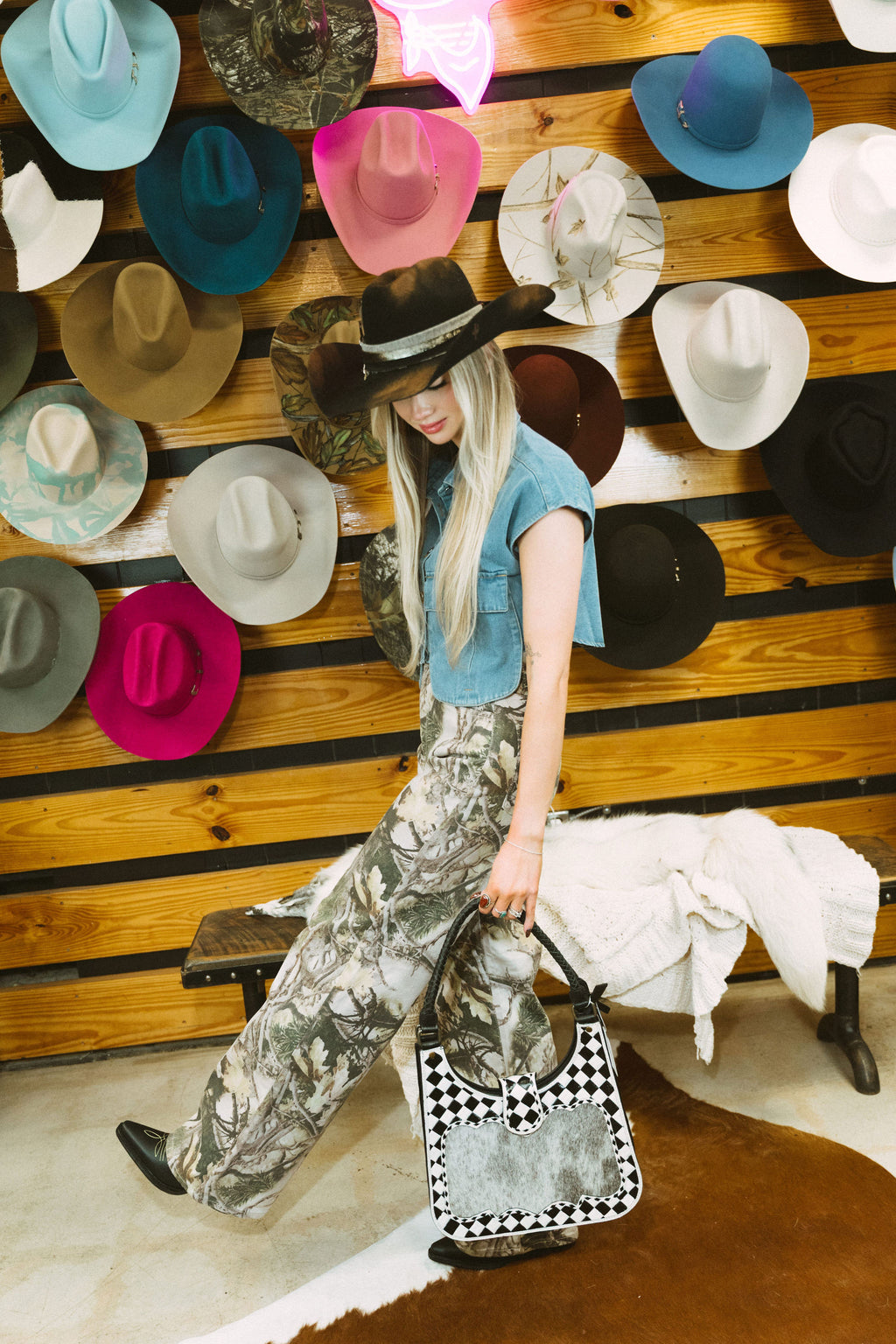 Checkmate Cowhide Bag