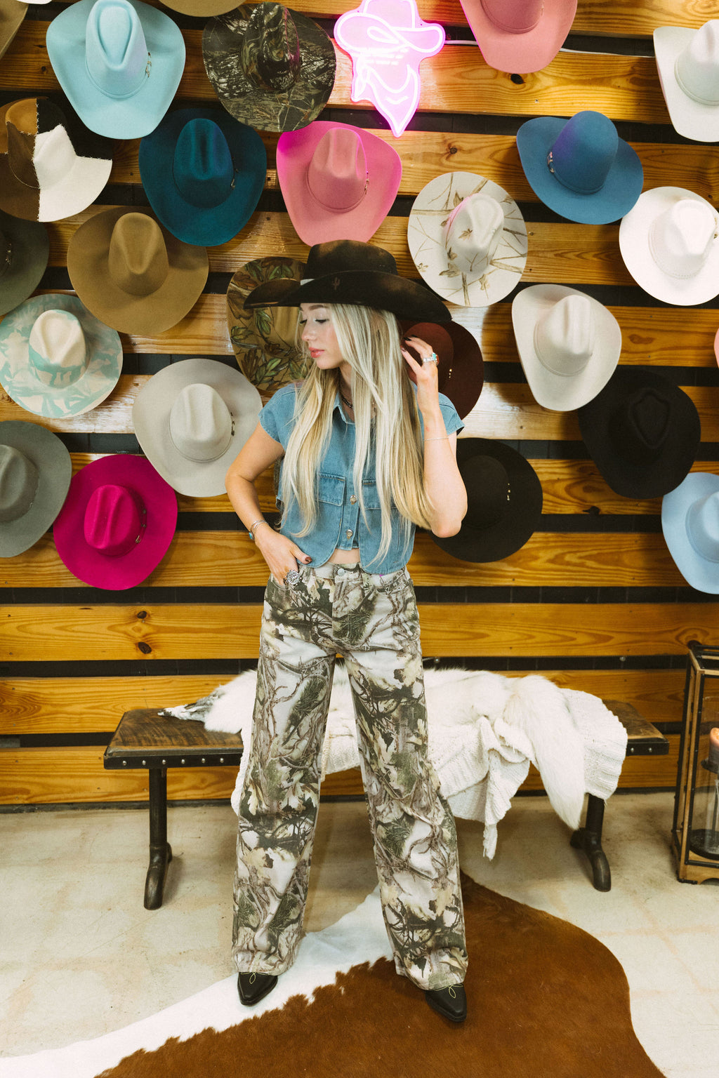 Outlander Camo Wide Leg Jeans
